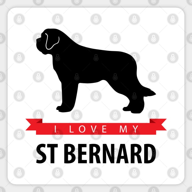 I Love My St Bernard Sticker by millersye